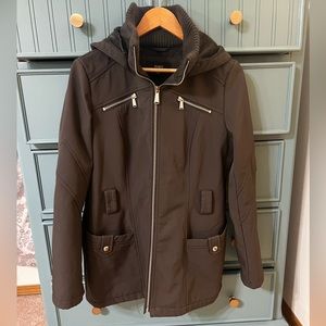 Grey Hooded Rain Coat